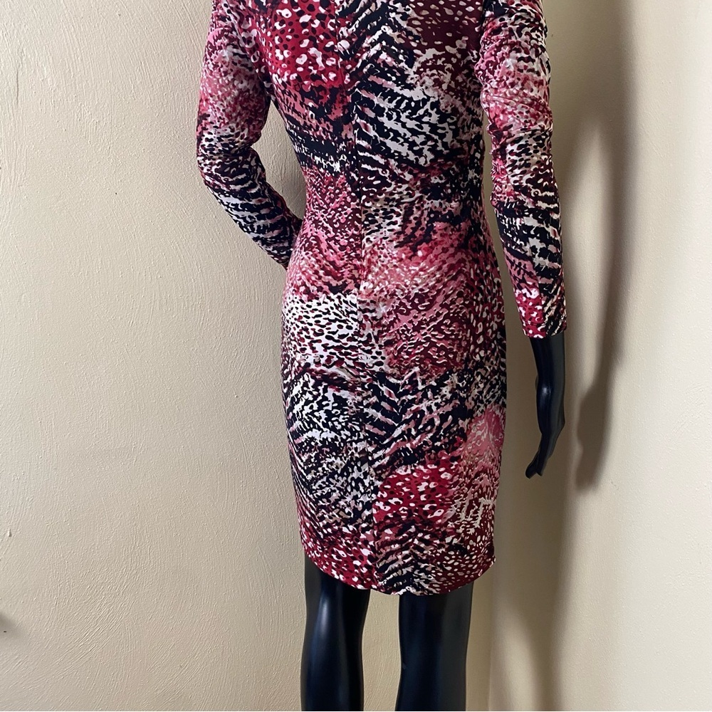 Calvin Klein Multi Colors Wrap Style Knee Hi Dress  Sz 2 - Picture 7 of 13